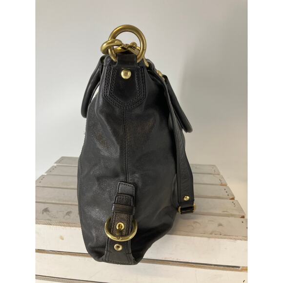 COACH 12935 LARGE SMOOTH BLACK LEATHER CROSSBODY BAG - Picture 2 of 16